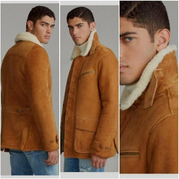 Polo Ralph Lauren NWT Shearling Lined Leather Car Coat Brown XXL - Picture 3 of 16